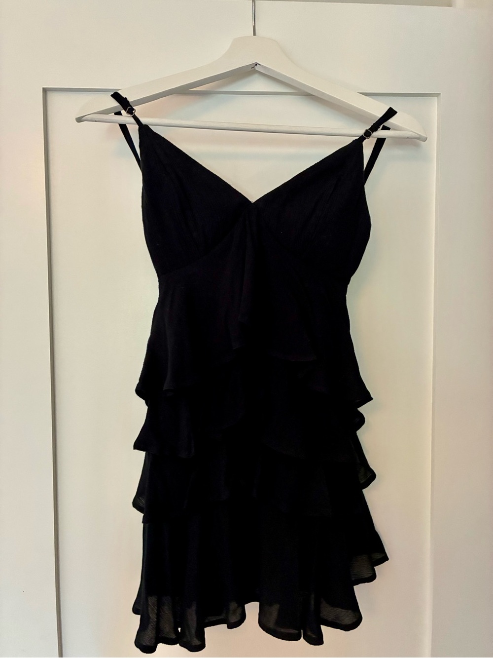 Hollister Black Tiered Ruffle Spaghetti Strap Dress